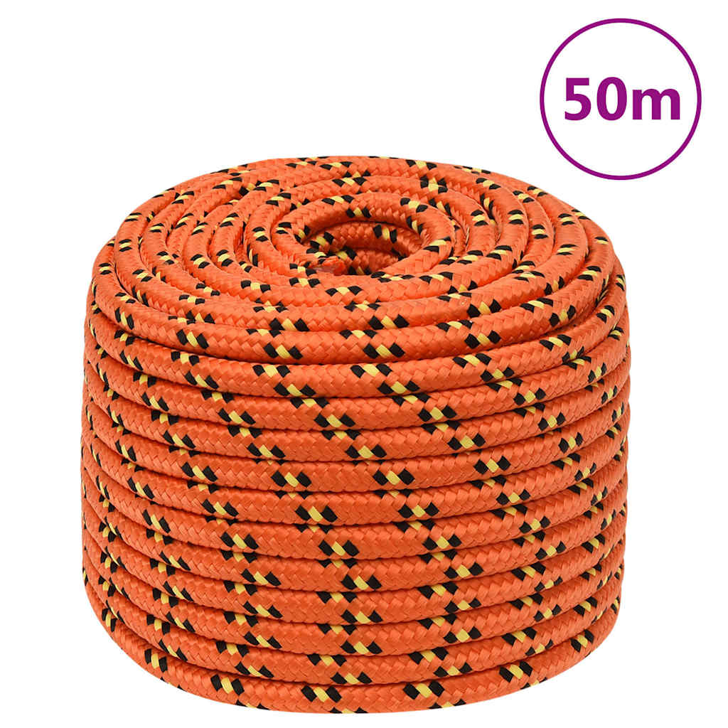 vidaXL Boat Rope Orange 14 mm 50 m Polypropylene 1