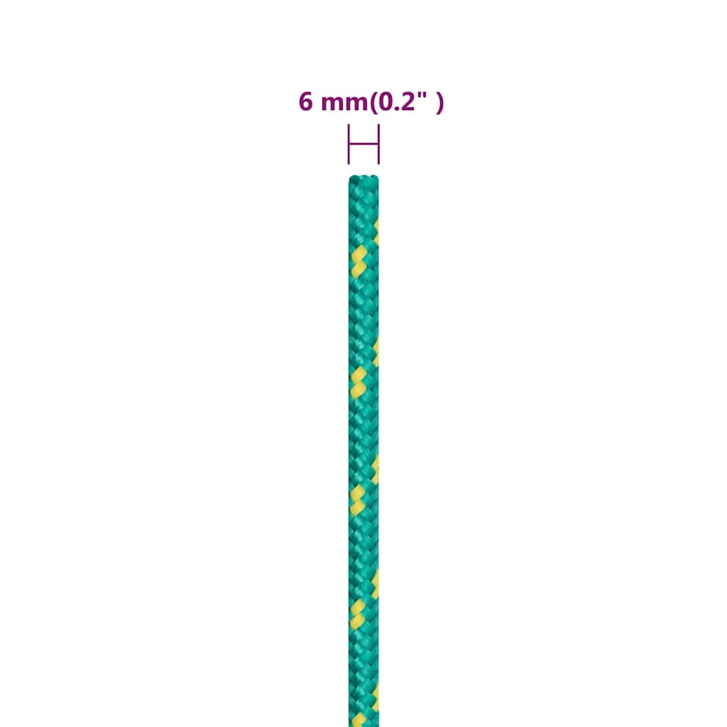 vidaXL Boat Rope Green 6 mm 250 m Polypropylene 6