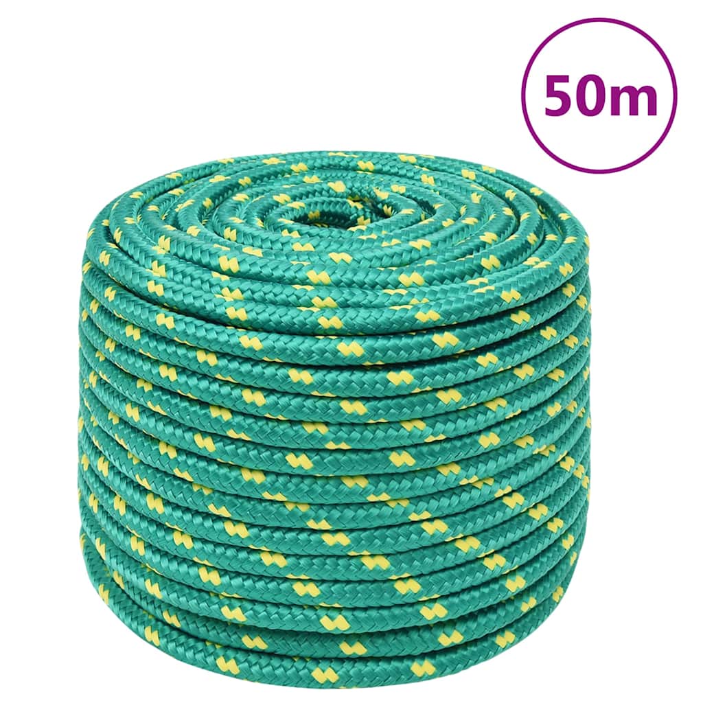 vidaXL Boat Rope Green 14 mm 50 m Polypropylene 1