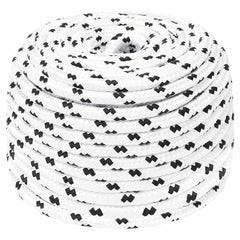 vidaXL Braided Boat Rope White 8 mmx100 m Polyester 1