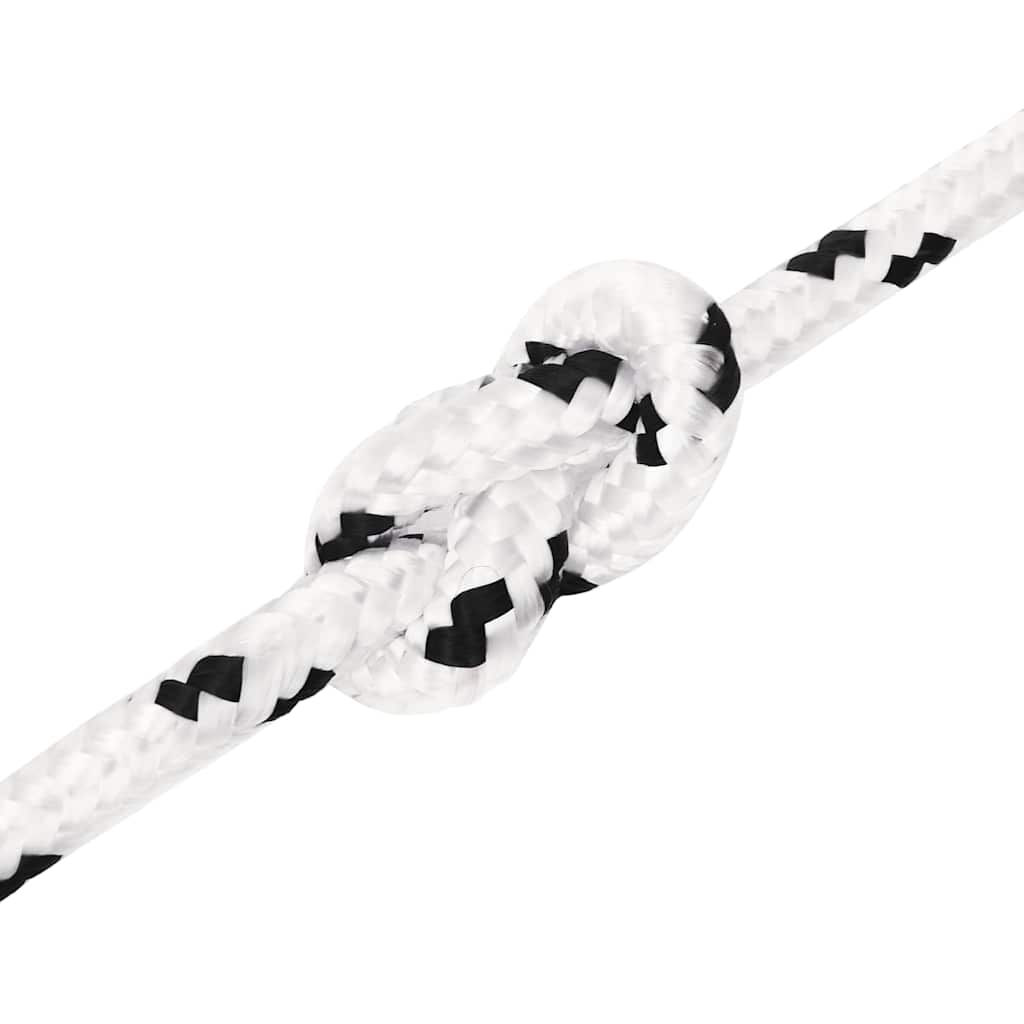 vidaXL Braided Boat Rope White 8 mmx100 m Polyester 4
