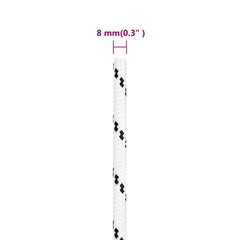 vidaXL Braided Boat Rope White 8 mmx100 m Polyester 5