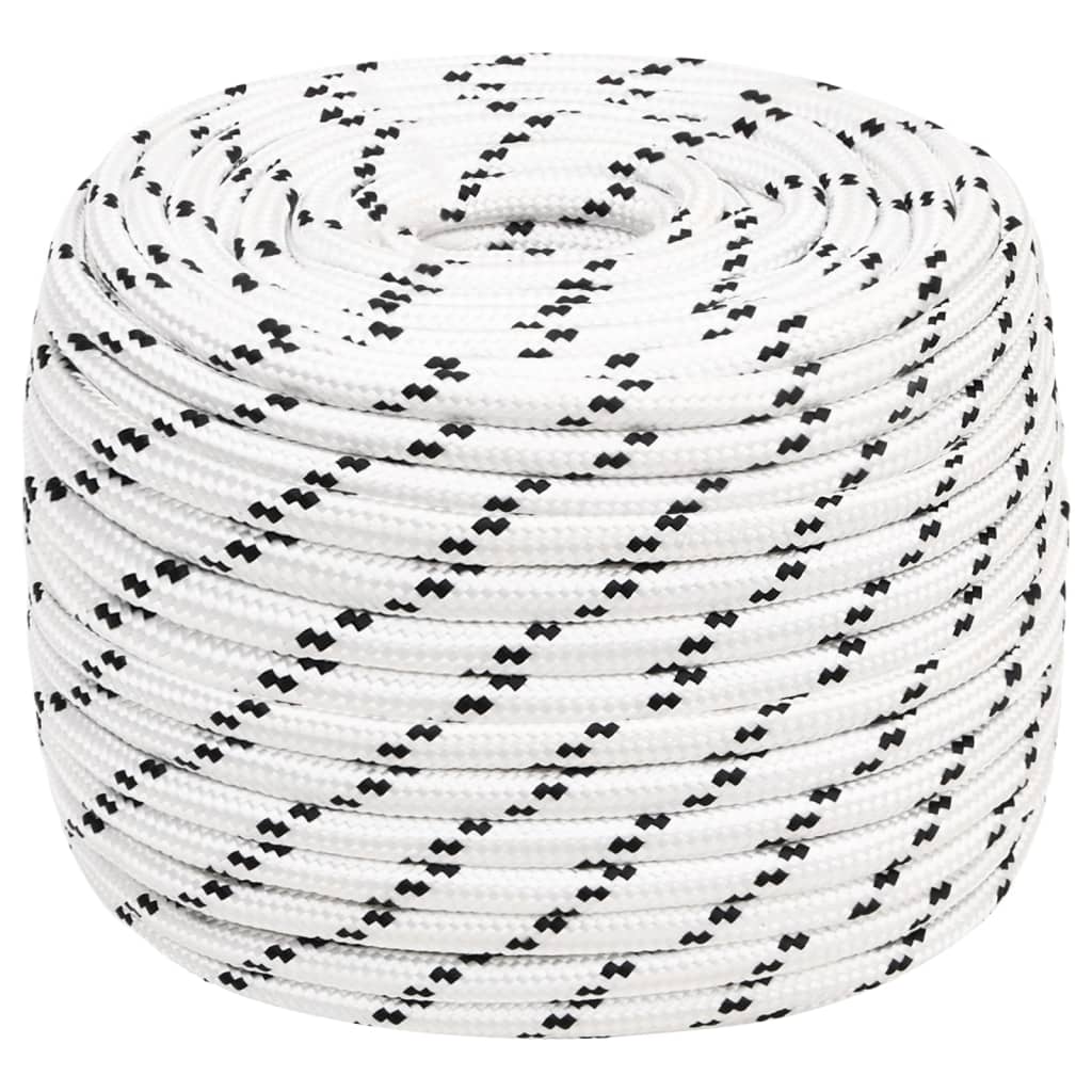 vidaXL Braided Boat Rope White 14 mmx100 m Polyester 1