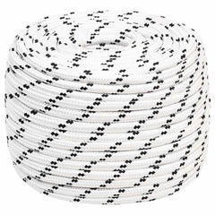 vidaXL Braided Boat Rope White 14 mmx250 m Polyester 1