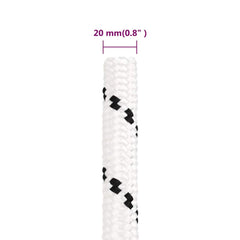 vidaXL Work Rope White 20 mm 25 m Polyester 6