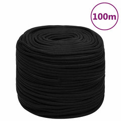 vidaXL Work Rope Black 6 mm 100 m Polyester 1