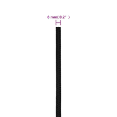 vidaXL Work Rope Black 6 mm 100 m Polyester 6