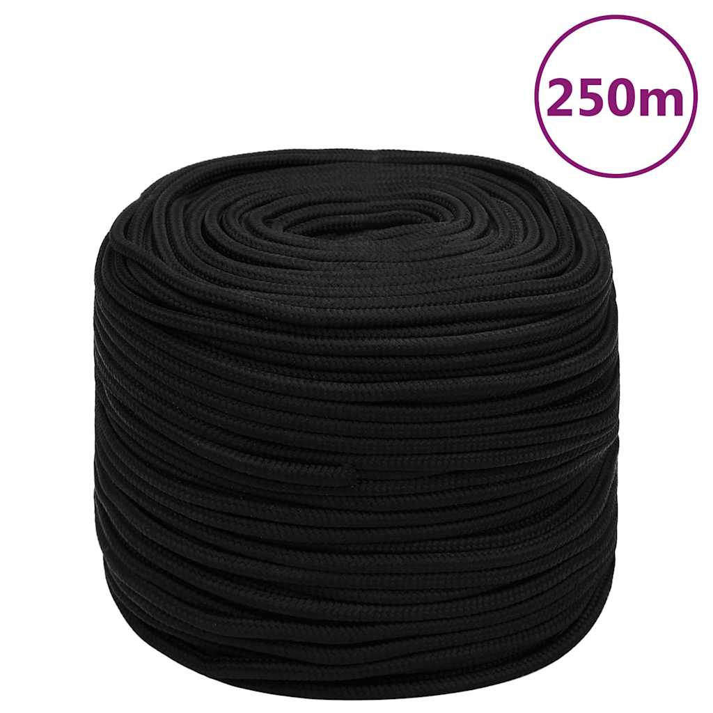 vidaXL Work Rope Black 10 mm 250 m Polyester 1