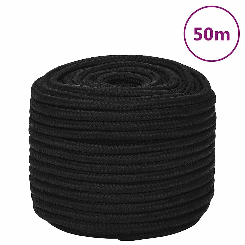 vidaXL Work Rope Black 14 mm 50 m Polyester 1