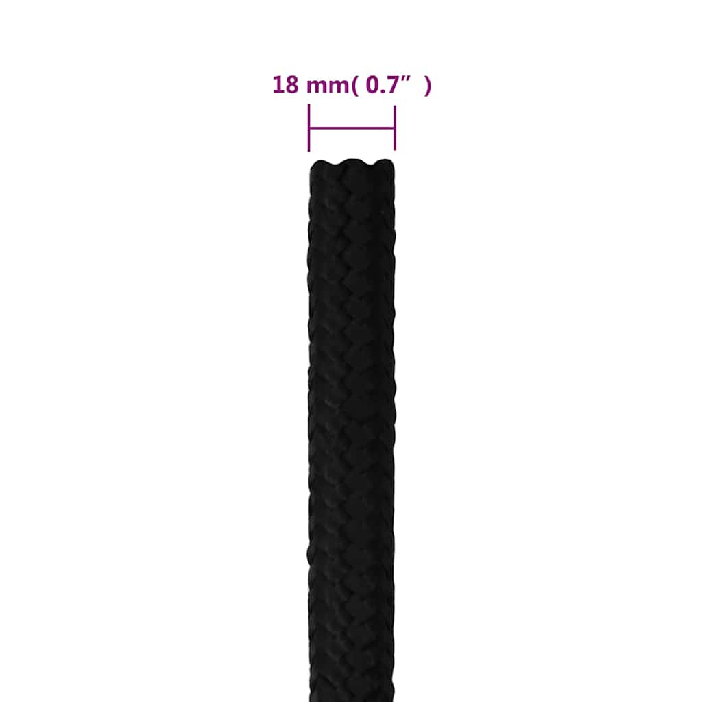 vidaXL Work Rope Black 18 mm 25 m Polyester 6