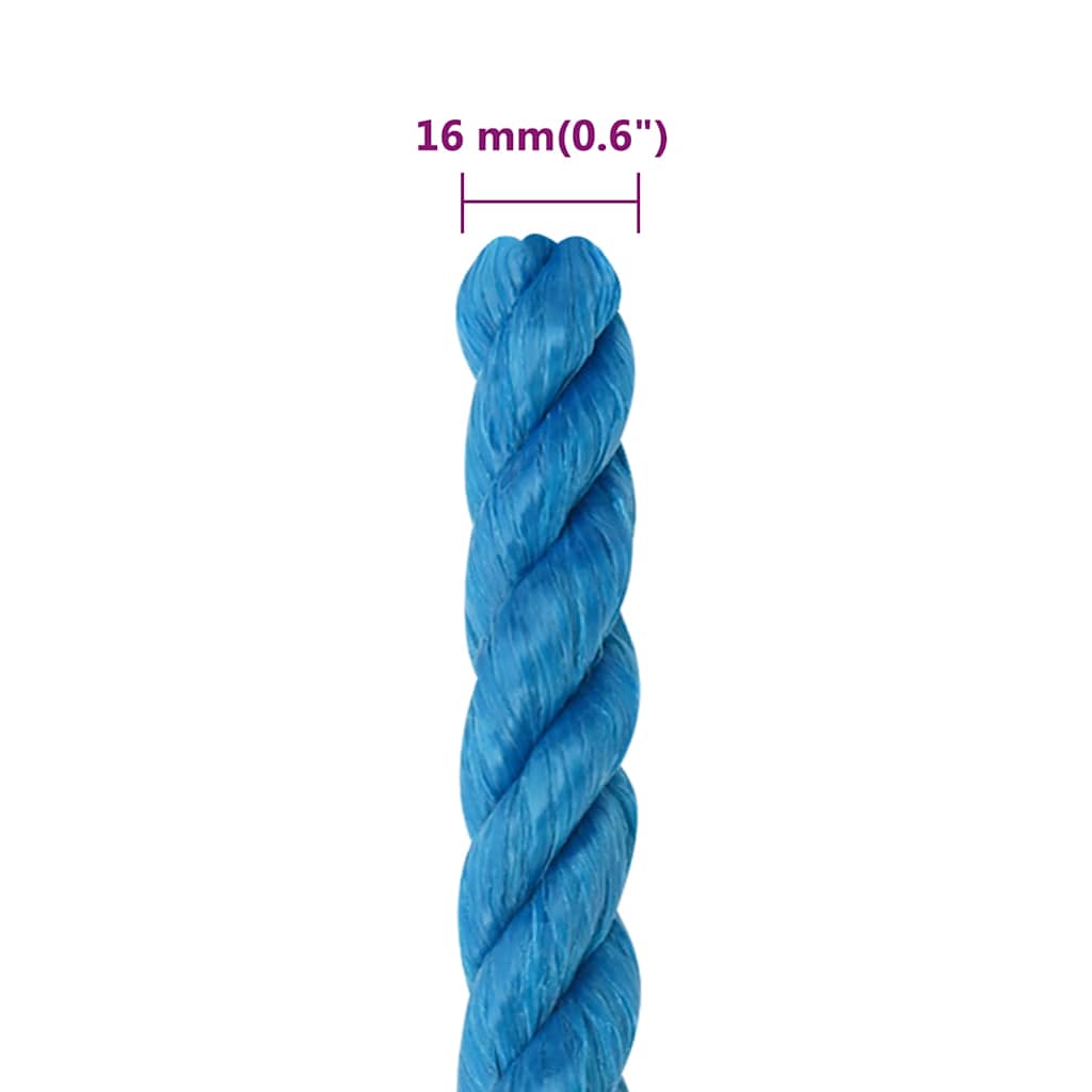vidaXL Work Rope Blue 16 mm 50 m Polypropylene 6