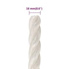 vidaXL Work Rope White 16 mm 50 m Polypropylene 6