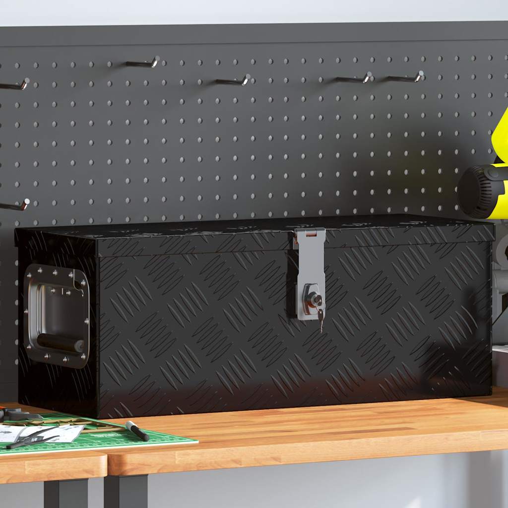 Storage Box Aluminium Black 60 cm 23 cm 23.5 cm