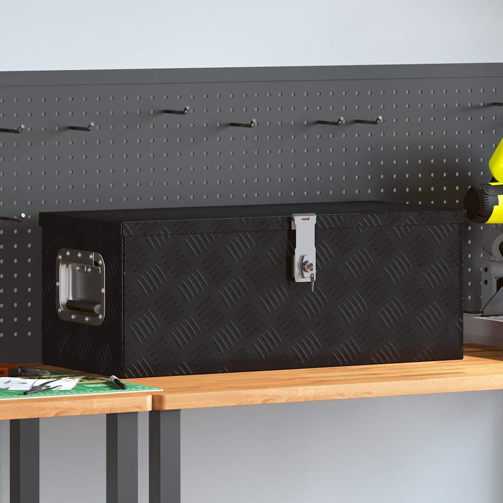 Storage Box Aluminium Black 70 cm 27 cm 31 cm