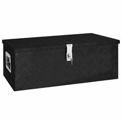 Storage Box Aluminium Black 80 cm 30 cm 39 cm