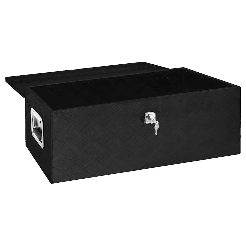 Storage Box Aluminium Black 80 cm 30 cm 39 cm
