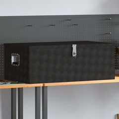Storage Box Aluminium Black 100 cm 37 cm 55 cm