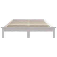 820537 vidaXL Bed Frame without Mattress White 120x200 cm Solid Wood 5