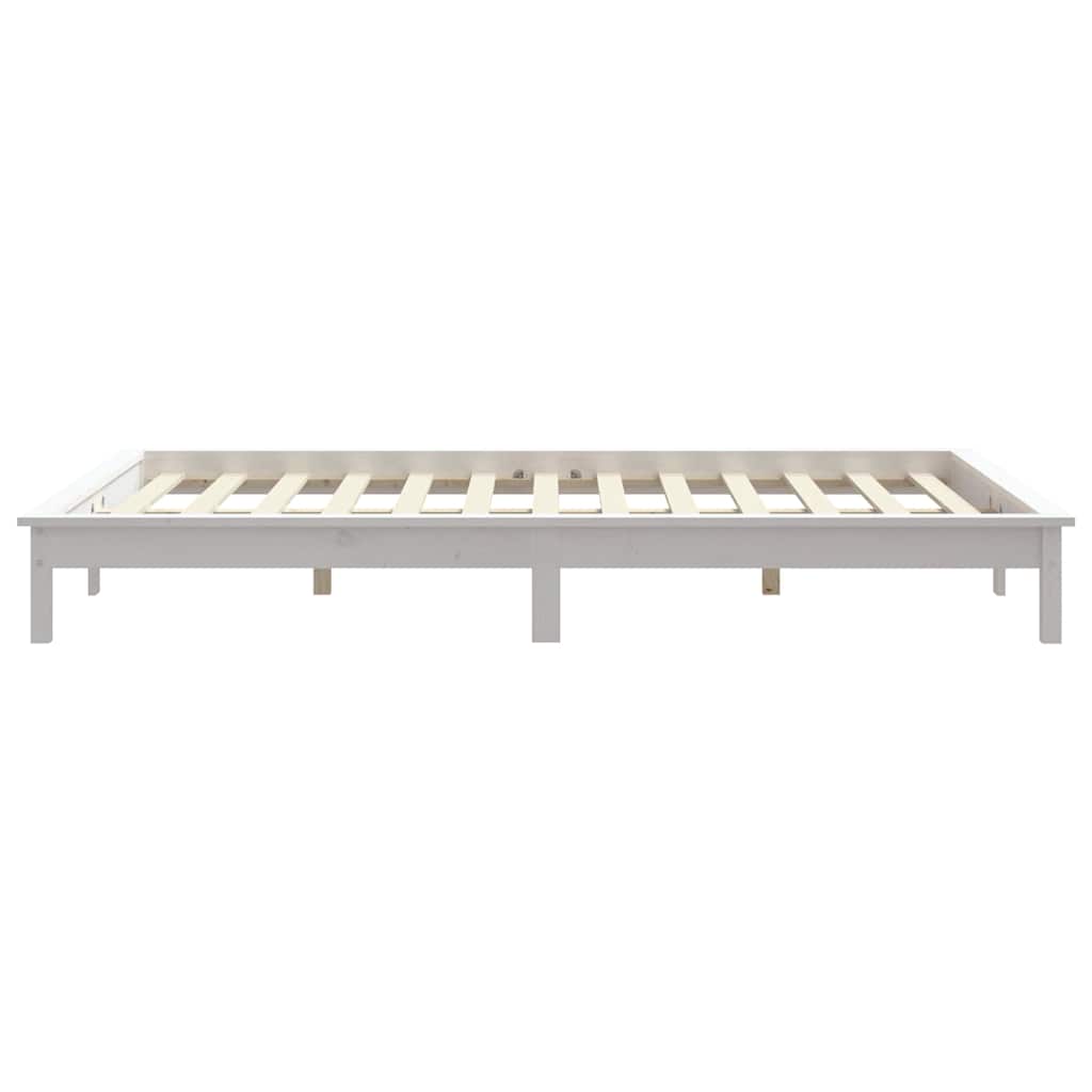 820537 vidaXL Bed Frame without Mattress White 120x200 cm Solid Wood 6