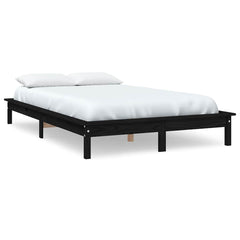 820540 vidaXL Bed Frame without Mattress Black 120x200 cm Solid Wood 2
