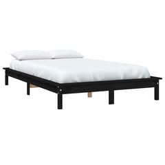 820540 vidaXL Bed Frame without Mattress Black 120x200 cm Solid Wood 3