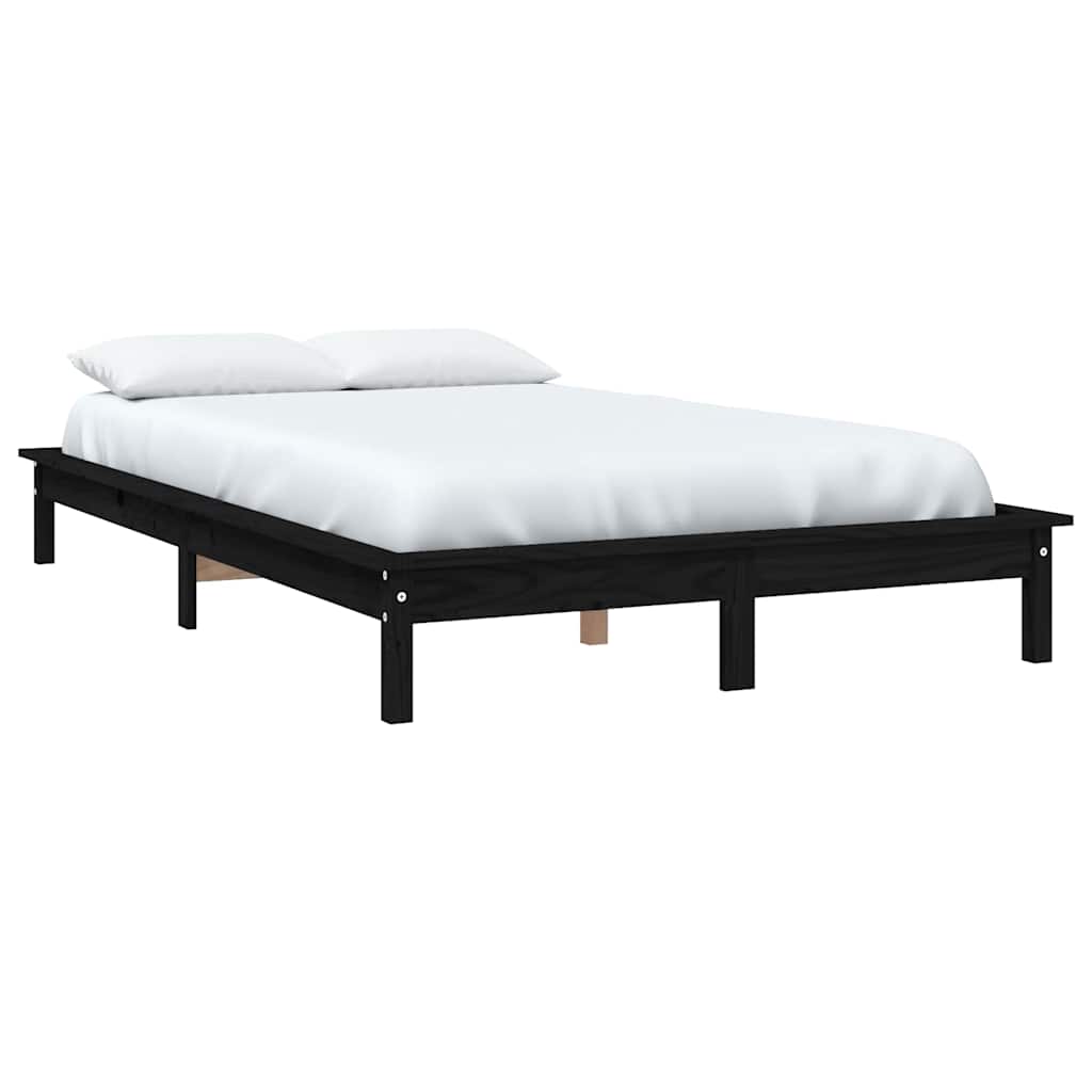 Bed Frame without Mattress Solid Wood Length 200 cm Black 120 cm