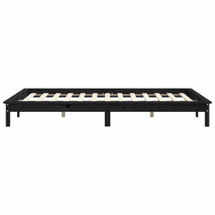 820540 vidaXL Bed Frame without Mattress Black 120x200 cm Solid Wood 6