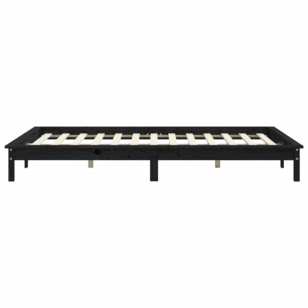 Bed Frame without Mattress Solid Wood Length 200 cm Black 120 cm