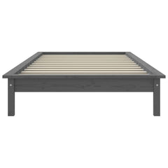 vidaXL Bed Frame without Mattress Grey Single Solid Wood 5