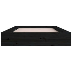 vidaXL Bed Frame without Mattress Black 75x190 cm Small Single  Solid Wood 4