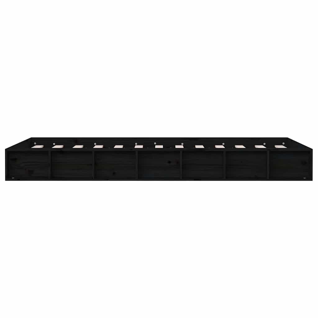 vidaXL Bed Frame without Mattress Black 75x190 cm Small Single  Solid Wood 5
