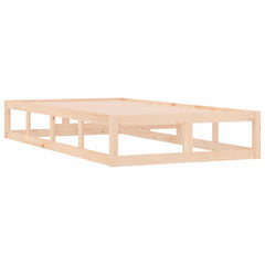 vidaXL Bed Frame | Natural wood | Solid Pine Wood, Plywood Slats | Single 4