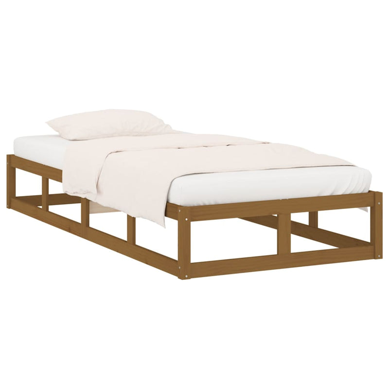 Bed Frame Honey Brown 90x200 cm Solid Wood