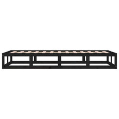 vidaXL Bed Frame without Mattress Black 75x190 cm Small Single  Solid Wood 6