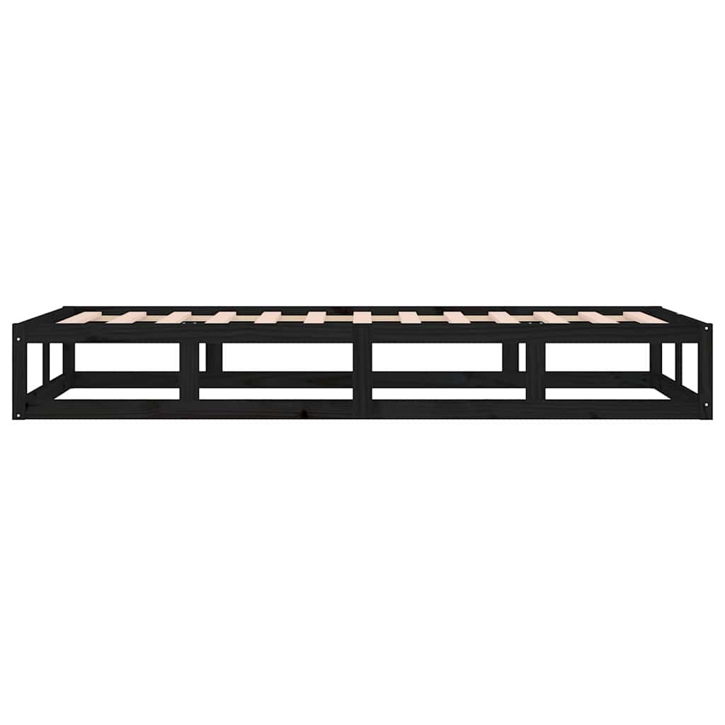Bed Frame without Mattress Solid Wood Length 190 cm Black 75 cm