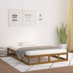 Bed Frame without Mattress Solid Wood Length 190 cm Honey brown 120 cm