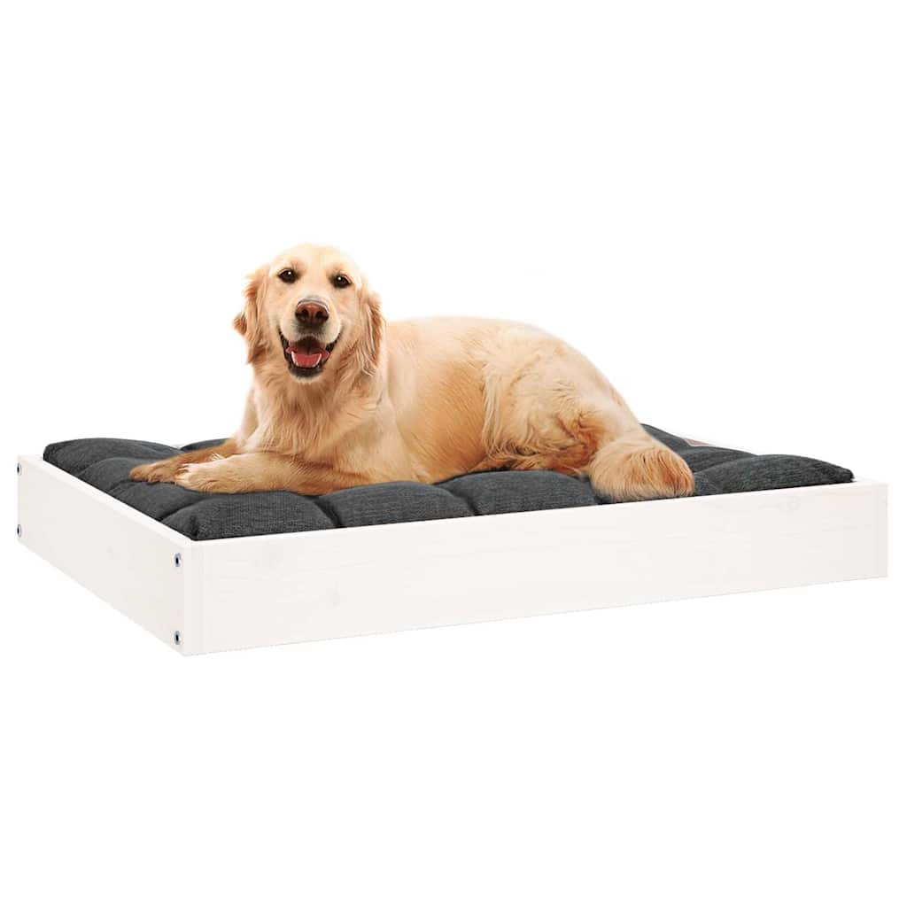 vidaXL Dog Bed White 71,5x54x9 cm Solid Wood Pine 6