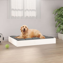 vidaXL Dog Bed White 71,5x54x9 cm Solid Wood Pine 1