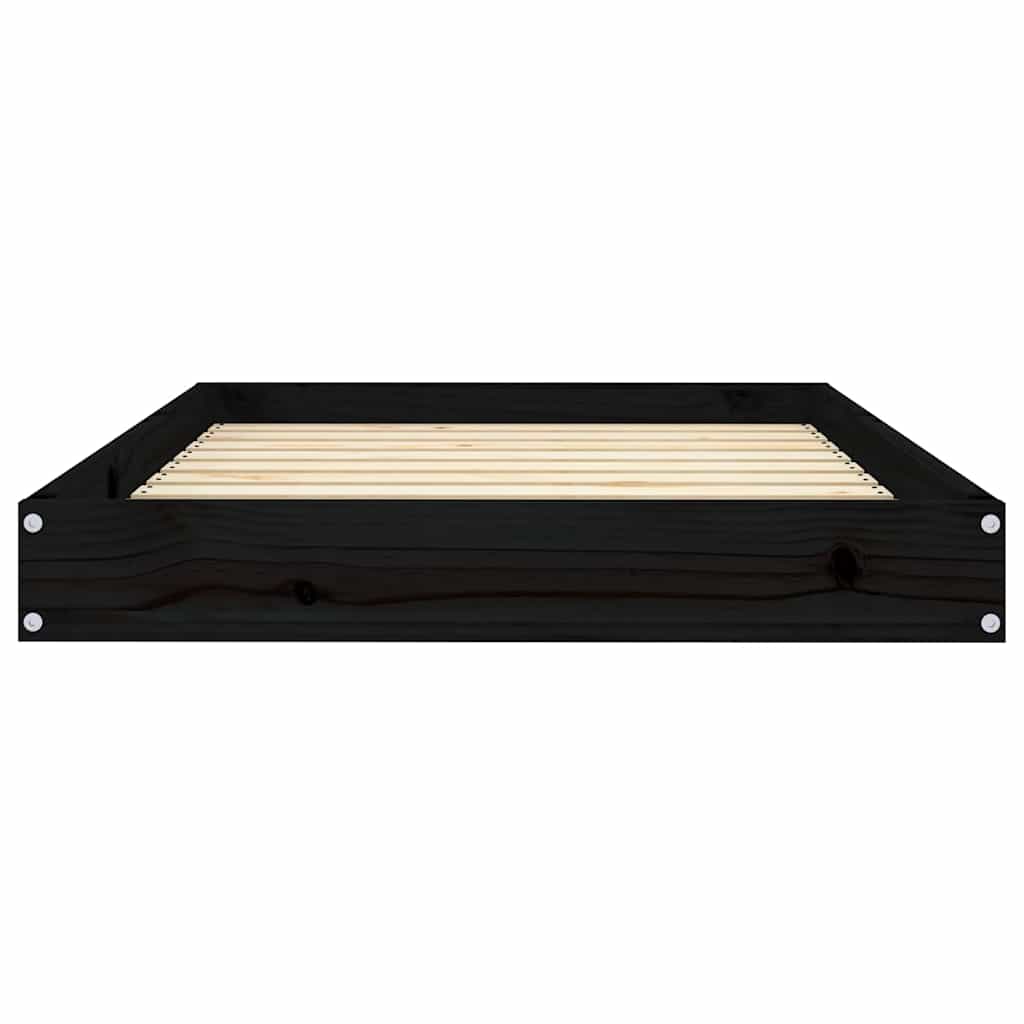 vidaXL Dog Bed Black 91.5x64x9 cm Solid Wood Pine 4