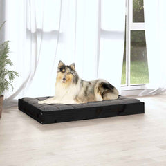 vidaXL Dog Bed Black 91.5x64x9 cm Solid Wood Pine 5