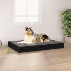 vidaXL Dog Bed Black 91.5x64x9 cm Solid Wood Pine 1