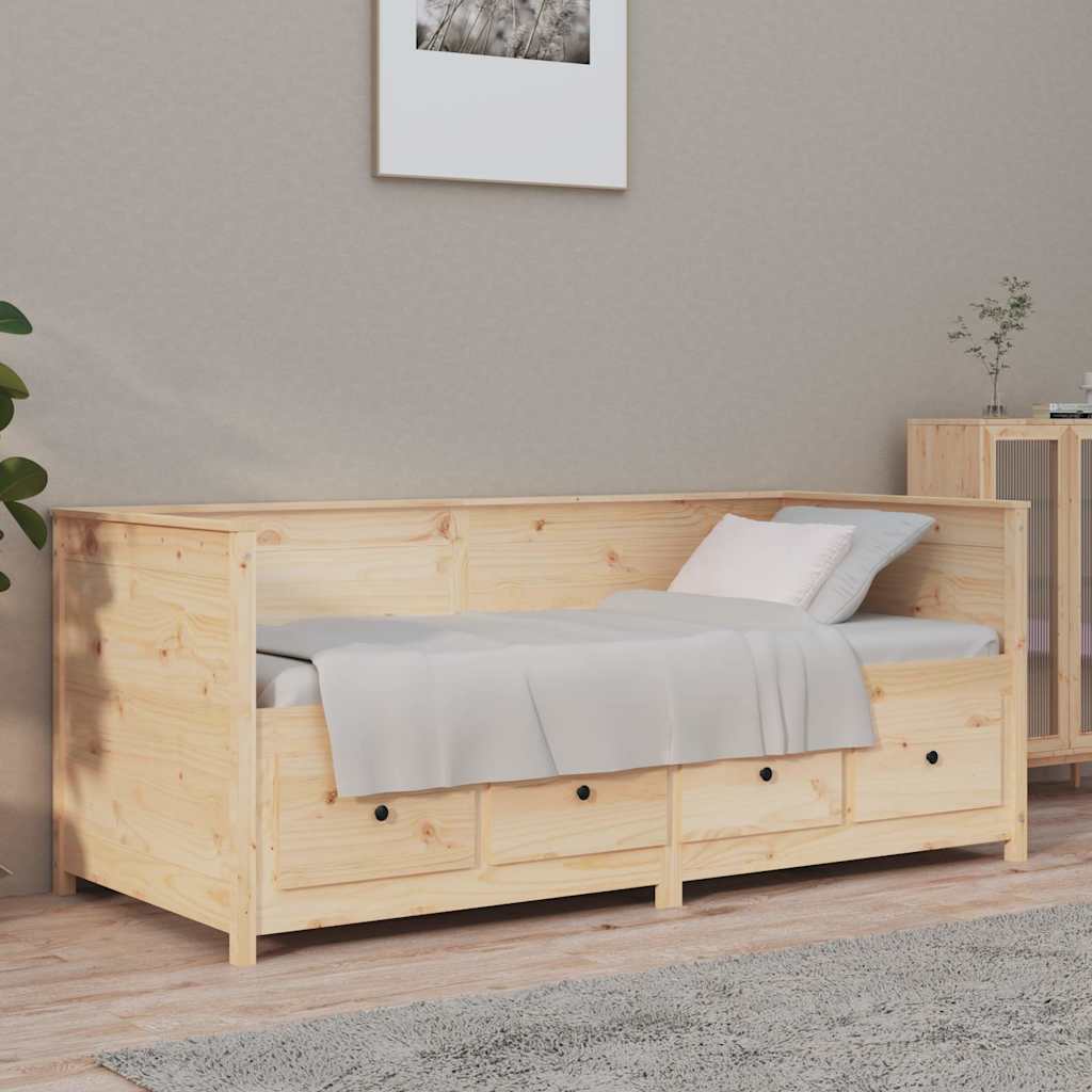 Day Bed without Mattress Solid Wood Pine Natural 75 cm 190 cm