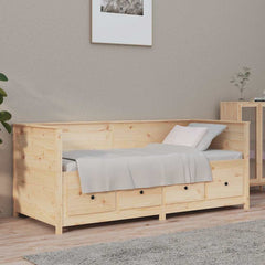 Day Bed without Mattress Solid Wood Pine Natural 75 cm 190 cm