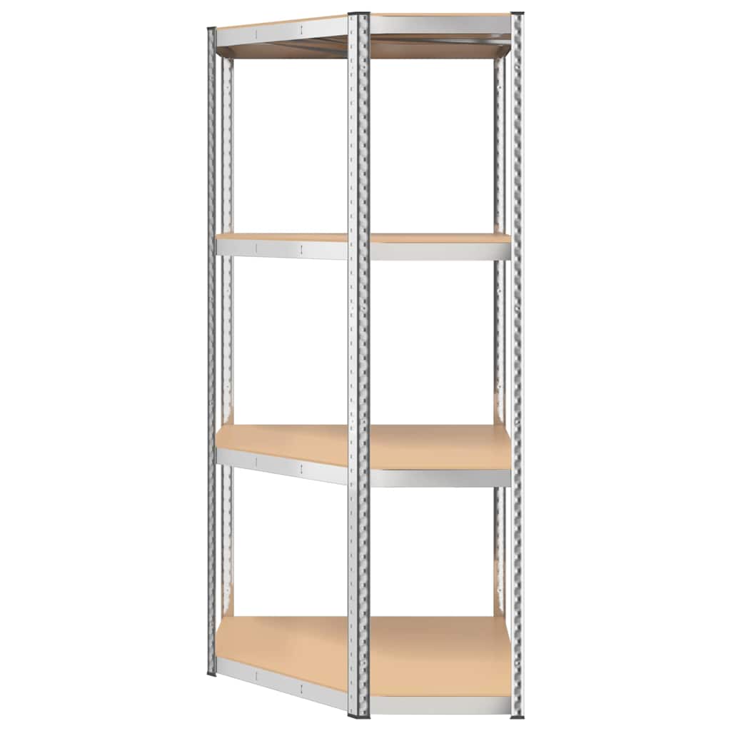vidaXL 4-Layer Corner Shelf Silver Steel&Engineered Wood 5