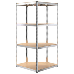 vidaXL 4-Layer Corner Shelf Silver Steel&Engineered Wood 6