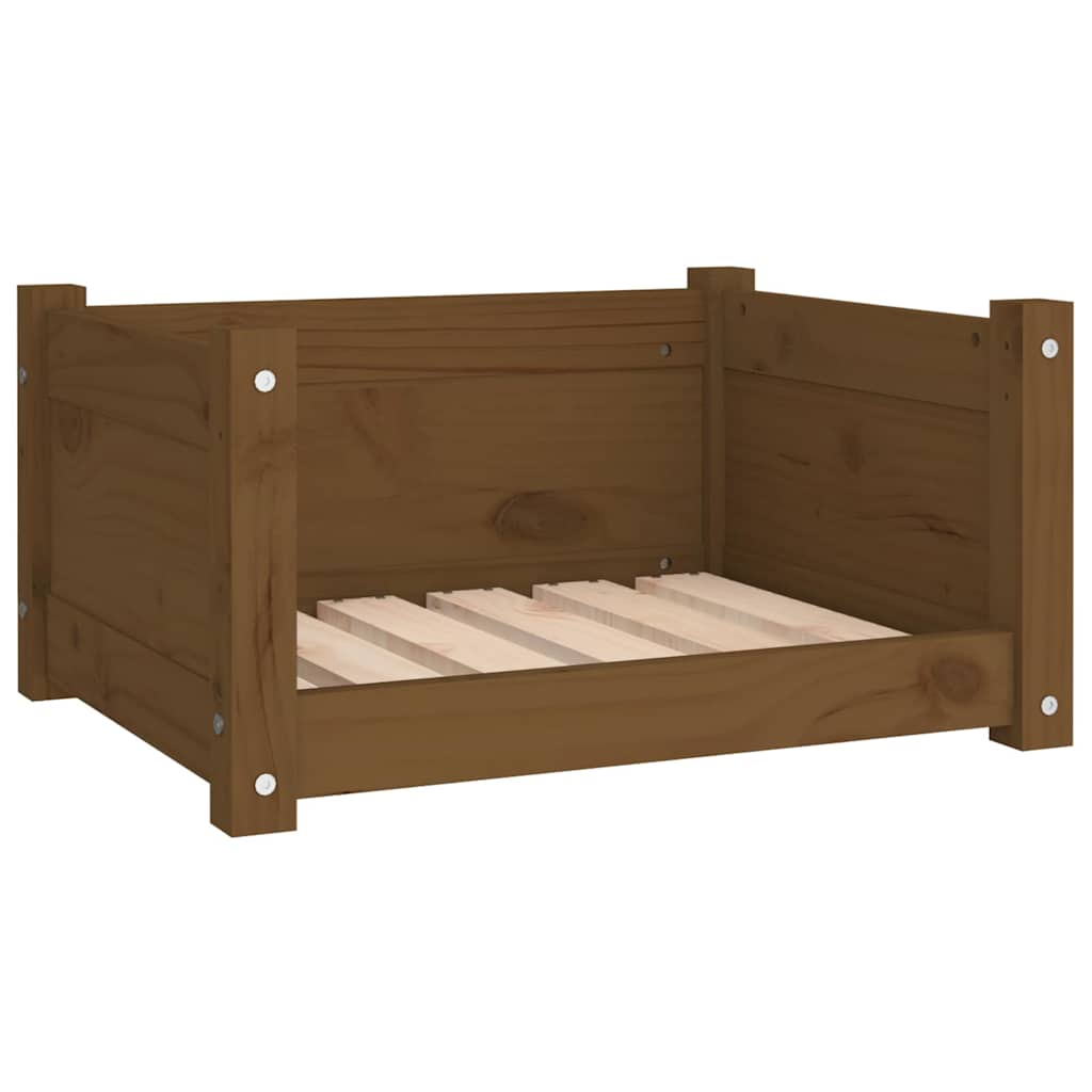 vidaXL Dog Bed Honey Brown 55.5x45.5x28 cm Solid Pine Wood 2