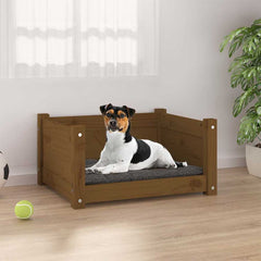 vidaXL Dog Bed Honey Brown 55.5x45.5x28 cm Solid Pine Wood 1