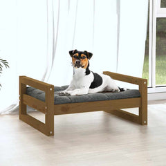 vidaXL Dog Bed Honey Brown 55.5x45.5x28 cm Solid Pine Wood 3