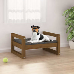 vidaXL Dog Bed Honey Brown 55.5x45.5x28 cm Solid Pine Wood 1