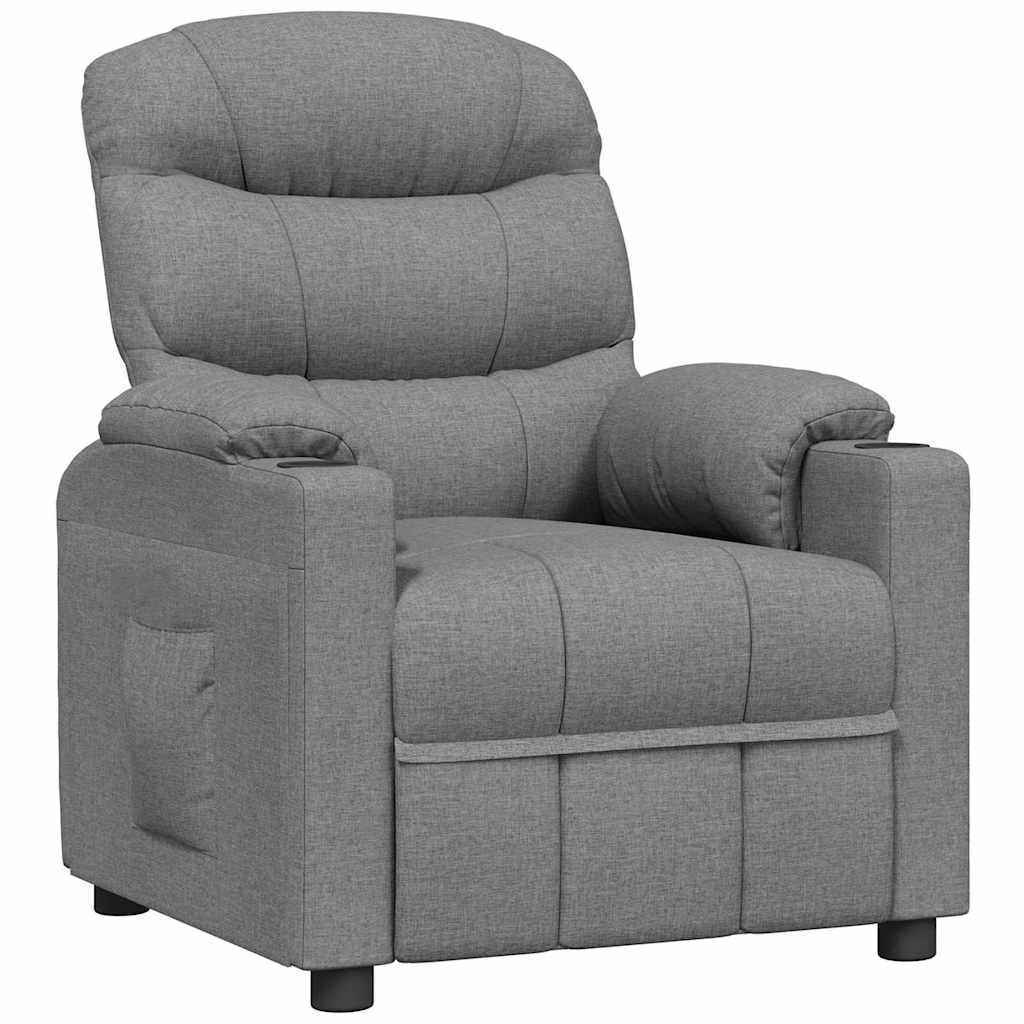 vidaXL Recliner Chair Light Grey Fabric 2